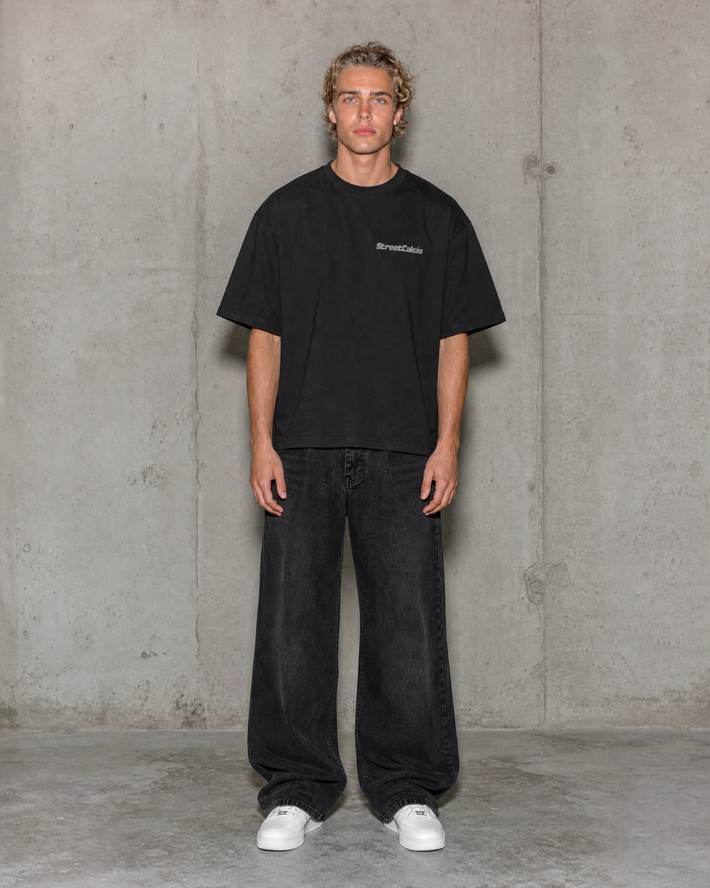 Oversize T-Shirt  Cristiano Ronaldo ,,Goat'' - Black