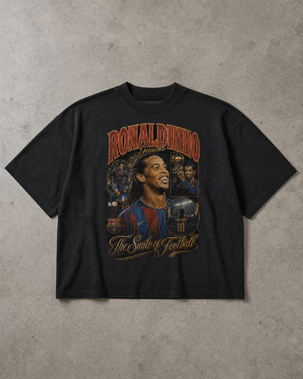 Oversize T-Shirt Ronaldinho Gaucho ,,The Smile of Football''
