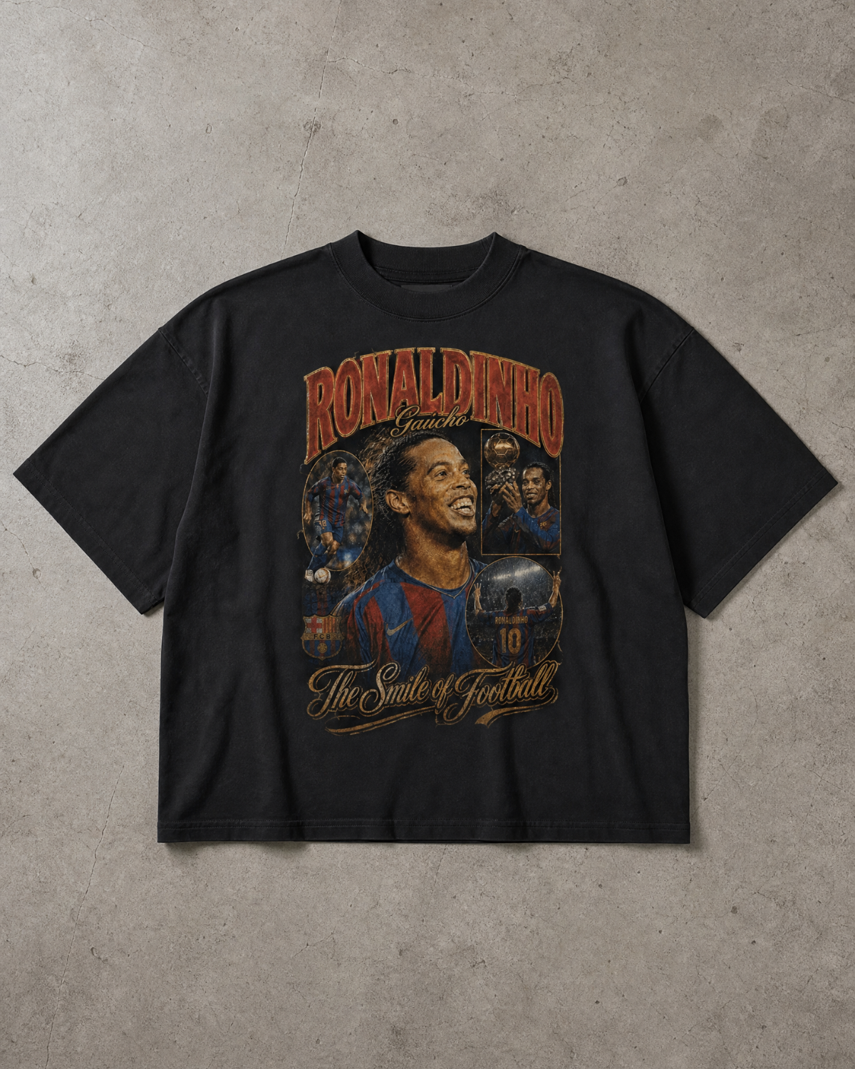 Oversize T-Shirt Ronaldinho Gaucho ,,The Smile of Football''